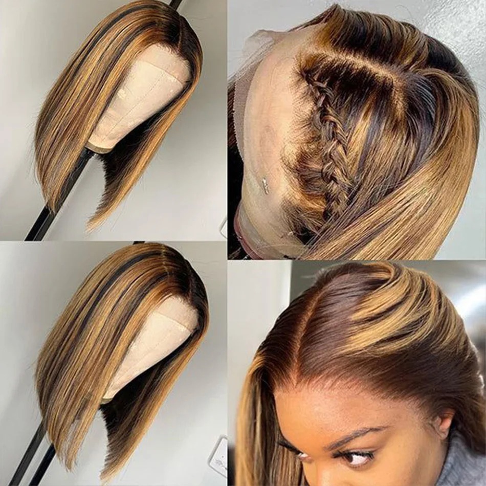 Highlight Blonde Wig Short Lac - Pre Parted 13X4 Lace Front Bob Wig ulasan dan harga