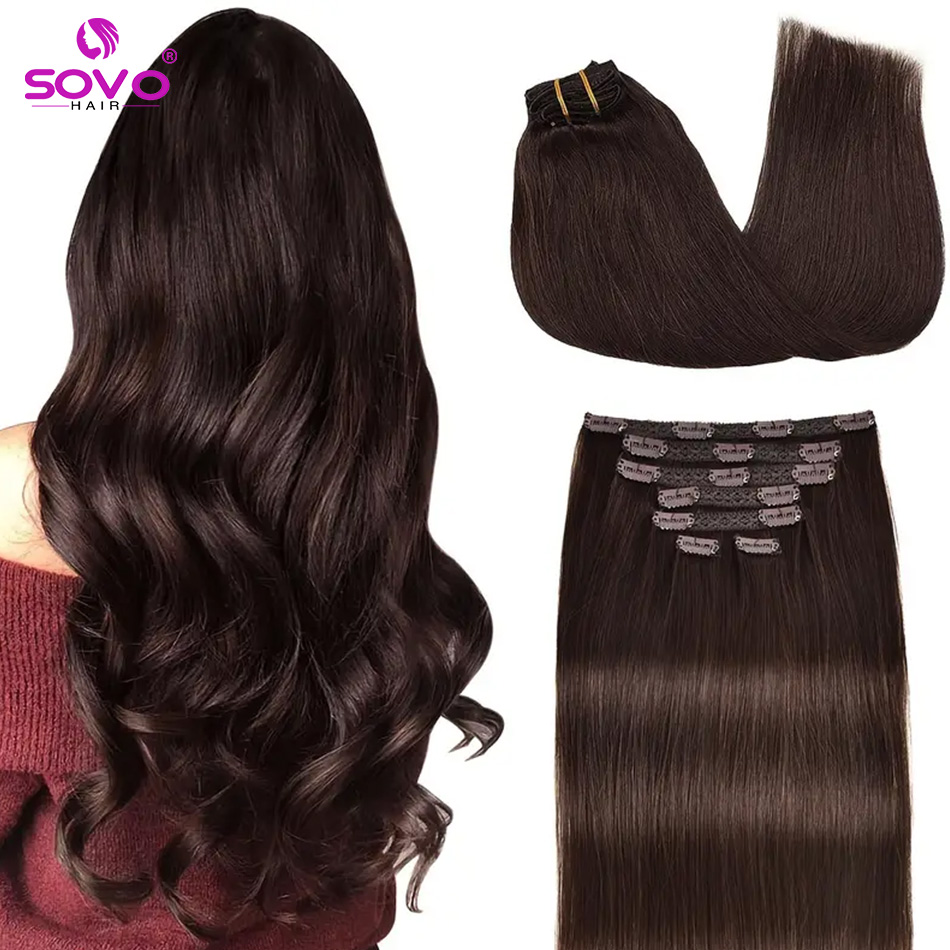 Clip-In Hair Extensions 100% R - Seamless Clip In Hair Extensions Human Hair ulasan dan harga