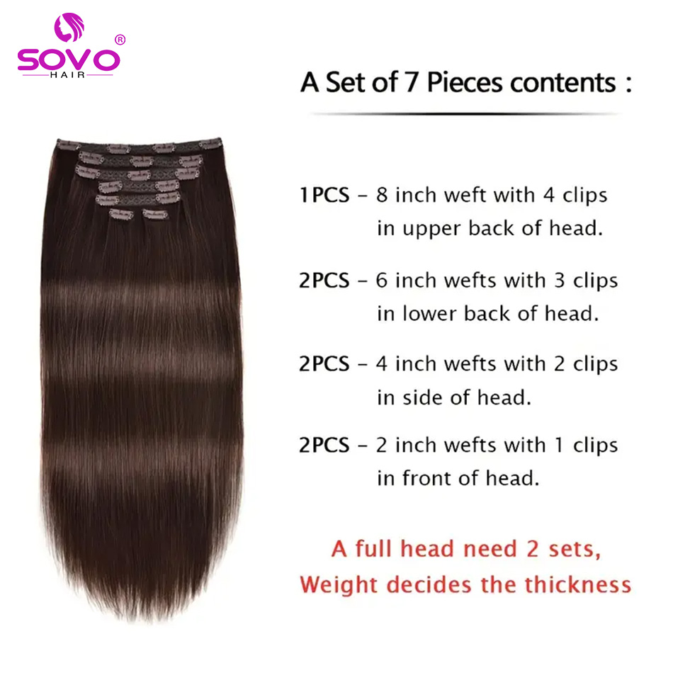 Clip-In Hair Extensions 100% R - Seamless Clip In Hair Extensions Human Hair ulasan dan harga