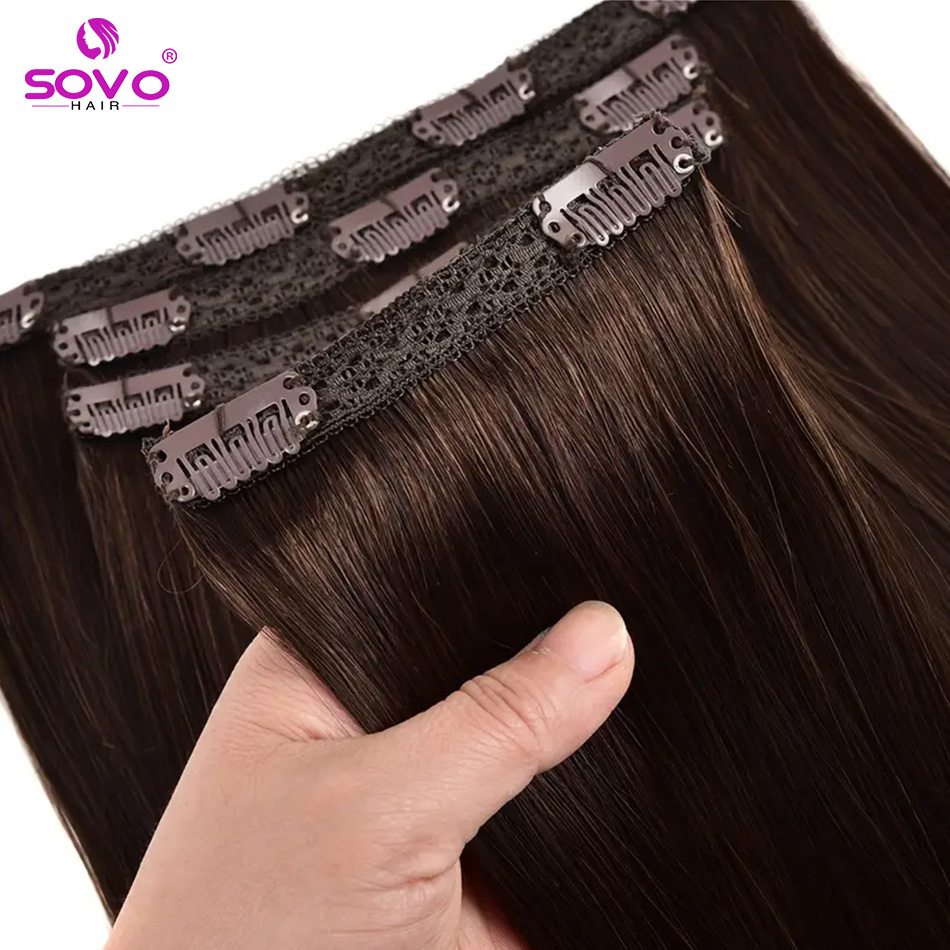 Clip-In Hair Extensions 100% R - Seamless Clip In Hair Extensions Human Hair ulasan dan harga